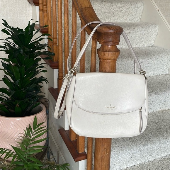 Kate Spade Neutral Cream Saddle Purse - Picture 1 of 16